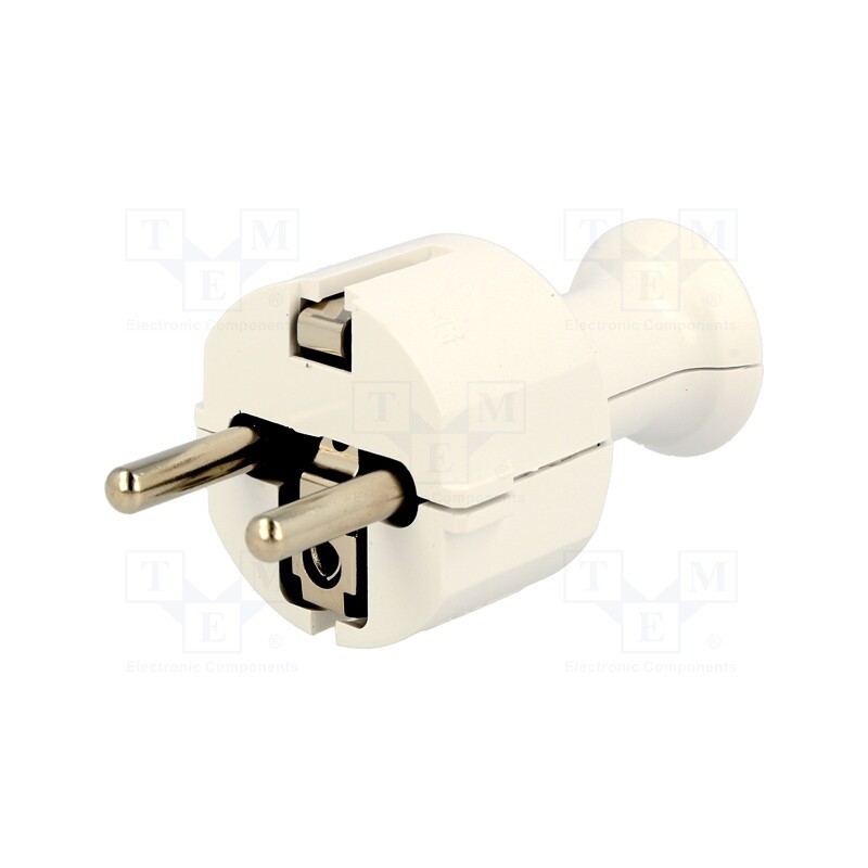 1 pcs x PLASTROL - W-10120 - Connector: AC supply, male, plug, 2P+PE, 230VAC, 16A, white, PIN: 3