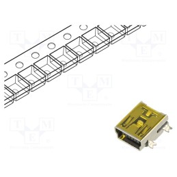 1 pcs x ECE - ESB34101000Z - Socket, USB B mini, SMT, PIN: 5, horizontal