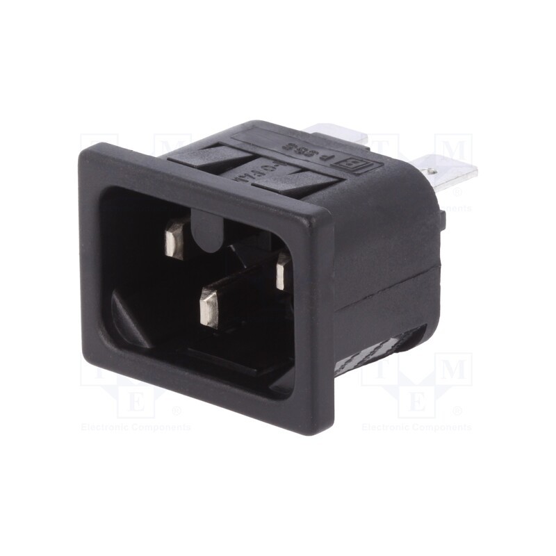 1 pcs x BULGIN - PX0595/10/63 - Connector: AC supply, socket, male, 10A, 250VAC, IEC 60320, UL94V-0