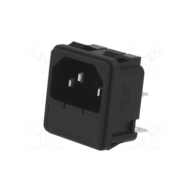 1 pcs x ADAM TECH - IEC-G-1 - Connector: AC supply, socket, male, 10A, IEC 60320, C14 (E), 5x20mm