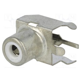 1 pcs x KEYSTONE - 587 - Socket, RCA, female, angled 90°, THT, brass, tinned, on PCBs