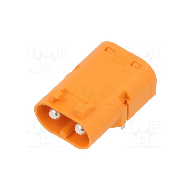1 pcs x AMASS - LCB40PW-M - Socket, DC supply, LC, male, PIN: 2, on PCBs, THT, orange, 30A, 1kV