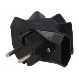 1 pcs x TIMEX-ELEKTRO - R-5 CZ - Connector: AC supply, splitter, 2P, 250VAC, 6A, Type: flat, black