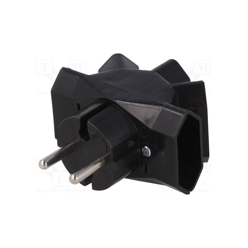 1 pcs x TIMEX-ELEKTRO - R-5 CZ - Connector: AC supply, splitter, 2P, 250VAC, 6A, Type: flat, black