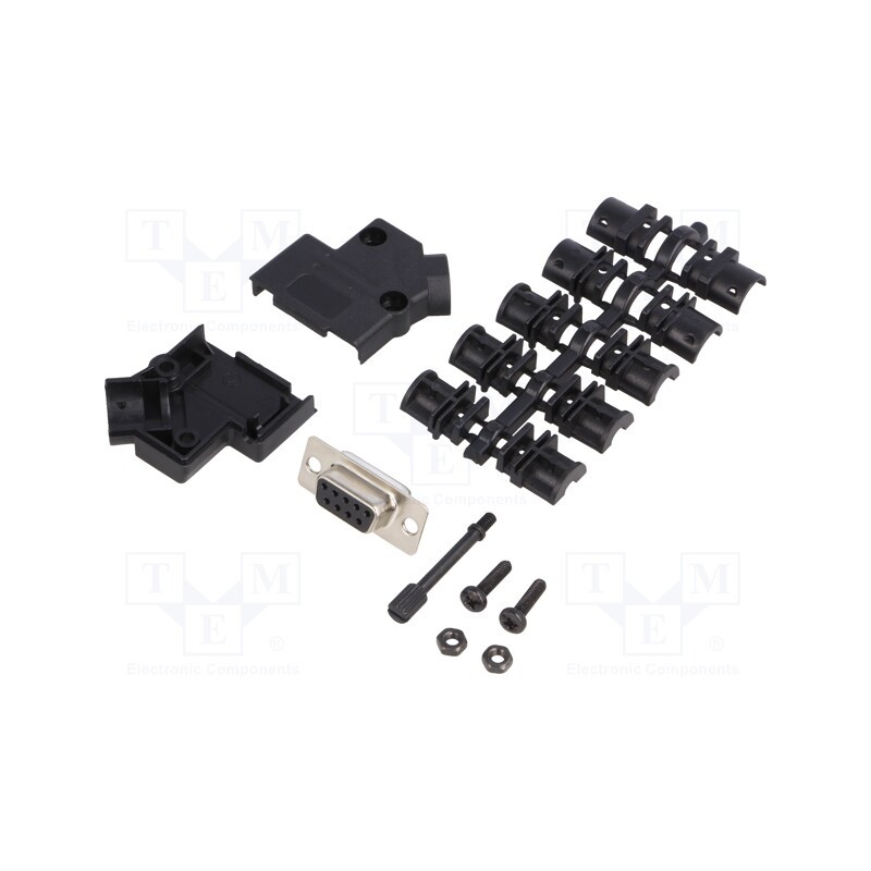 1 pcs x ENCITECH - 6355-0034-11 - D-Sub, PIN: 9, plug, female, soldering, for cable, black