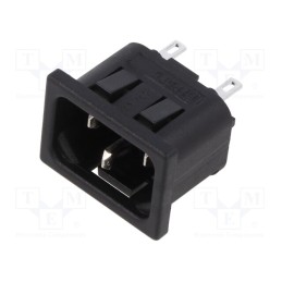 1 pcs x BULGIN - PX0575/15/28 - Connector: AC supply, socket, male, C14 (E), 2.8x0,8mm connectors
