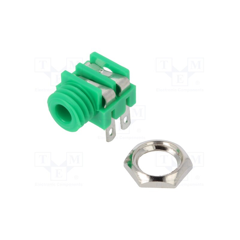 1 pcs x CLIFF - CL1382G - Socket, Jack 3,5mm, female, mono, ways: 2, angled 90°, soldering