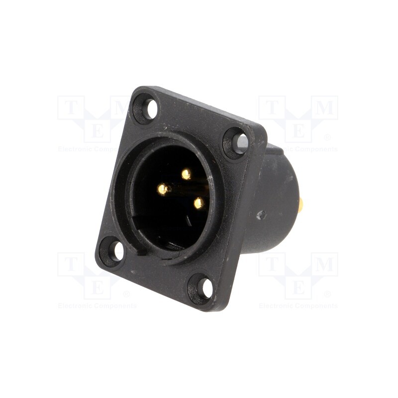 1 pcs x CLIFF - CP30060 - Socket, XLR, male, PIN: 3, sealed, flange (4 holes),screw, 5A