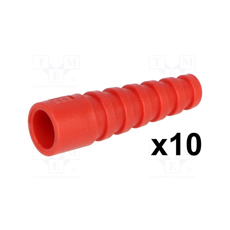 1 pcs x MH CONNECTORS - RG58SRB-R - Strain relief, RG58, red, Application: BNC plugs, 10pcs.