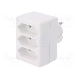 1 pcs x PLASTROL - W-97743 - Connector: AC supply, splitter, 2P, Type: round,flat, white