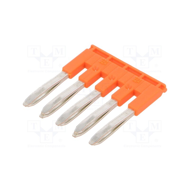 1 pcs x TE Connectivity - 1SNK905305R0000 (JB5-5) - Comb bridge, ways: 5, orange, Width: 5.2mm, SNK, 600V, Ht: 23.8mm