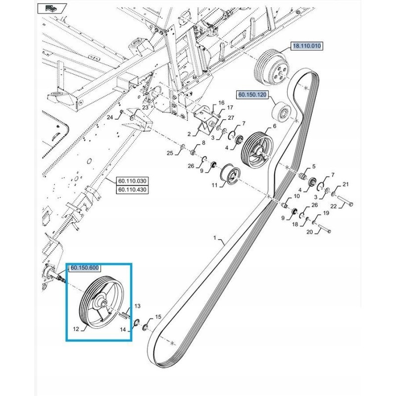 Pulley new holland cr 84522784 cnh