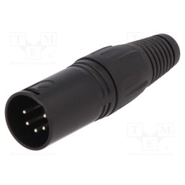 1 pcs x CLIFF - FC6161 - Plug, XLR, male, PIN: 5, straight, for cable, soldering, black, metal