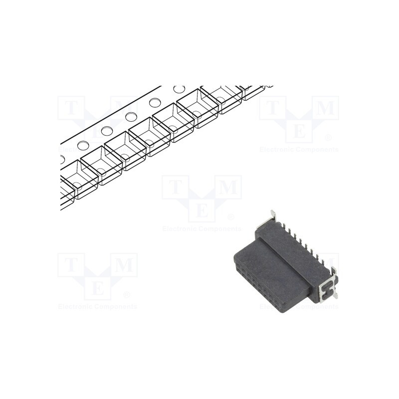 1 pcs x ADAM TECH - ESMC-F-16-SGS-SMT-B-PP-T/R - Connector: PCB to PCB, female, PIN: 16, 1.27mm, -55÷125°C, UL94V-0