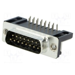 1 pcs x MH CONNECTORS - MHDD15M-T-B-SRBM - D-Sub, PIN: 15, socket, male, on PCBs, angled 90°, THT, 3A, 250V