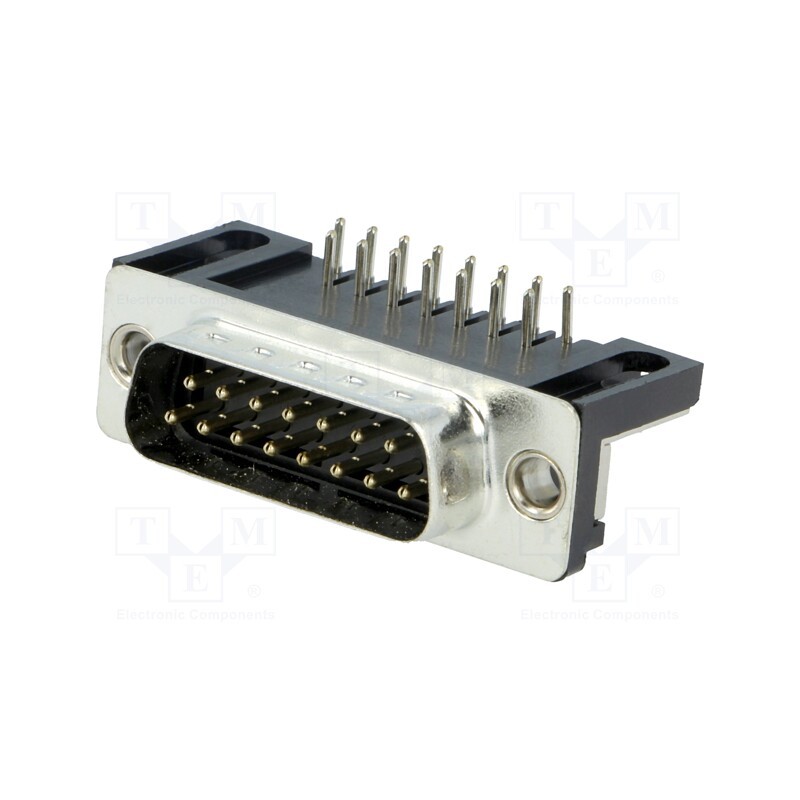 1 pcs x MH CONNECTORS - MHDD15M-T-B-SRBM - D-Sub, PIN: 15, socket, male, on PCBs, angled 90°, THT, 3A, 250V