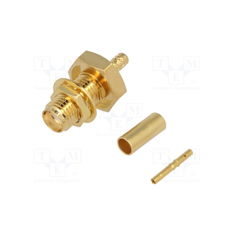 1 pcs x ADAM TECH - RF2-06A-T-02-50-G - Socket, SMA, female, straight, LMR100,RG174,RG316, crimped, PTFE