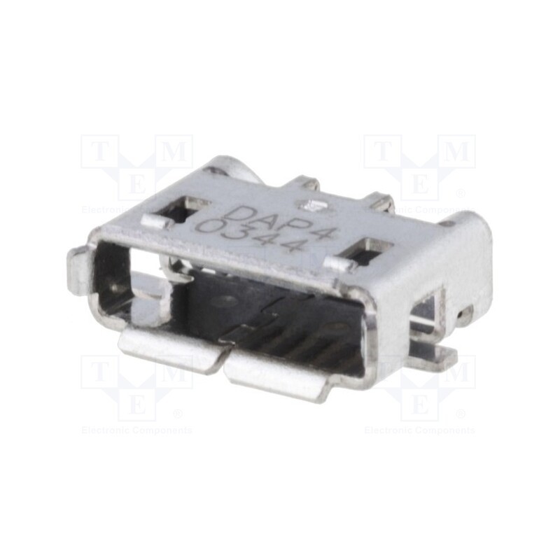 1 pcs x TE Connectivity - 1981584-1 - Socket, USB AB micro, on PCBs, SMT, PIN: 5, horizontal