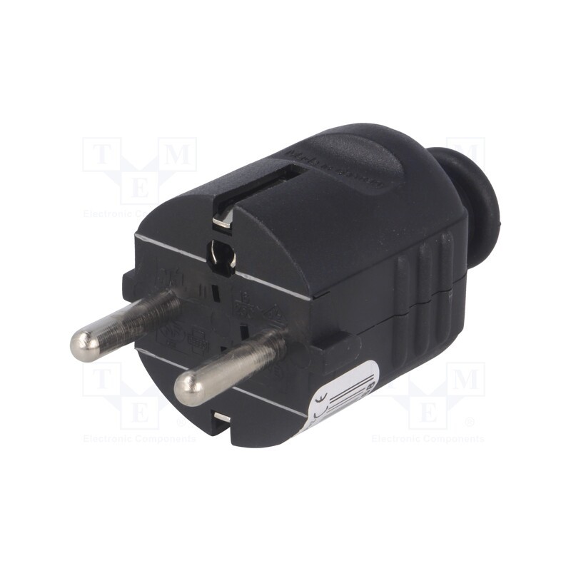 1 pcs x PCE - 8295 - Connector: AC supply, male, plug, 2P+PE, 230VAC, 16A, black, PIN: 3