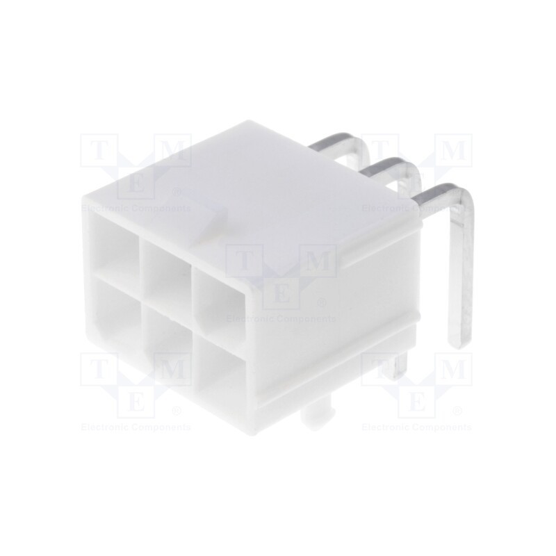 1 pcs x MOLEX - 39300060 - Socket, wire-board, male, Mini-Fit Jr, 4.2mm, PIN: 6, THT, PCB snap