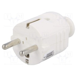 1 pcs x PCE - 8266 - Connector: AC supply, male, plug, 2P+PE, 230VAC, 16A, white, PIN: 3