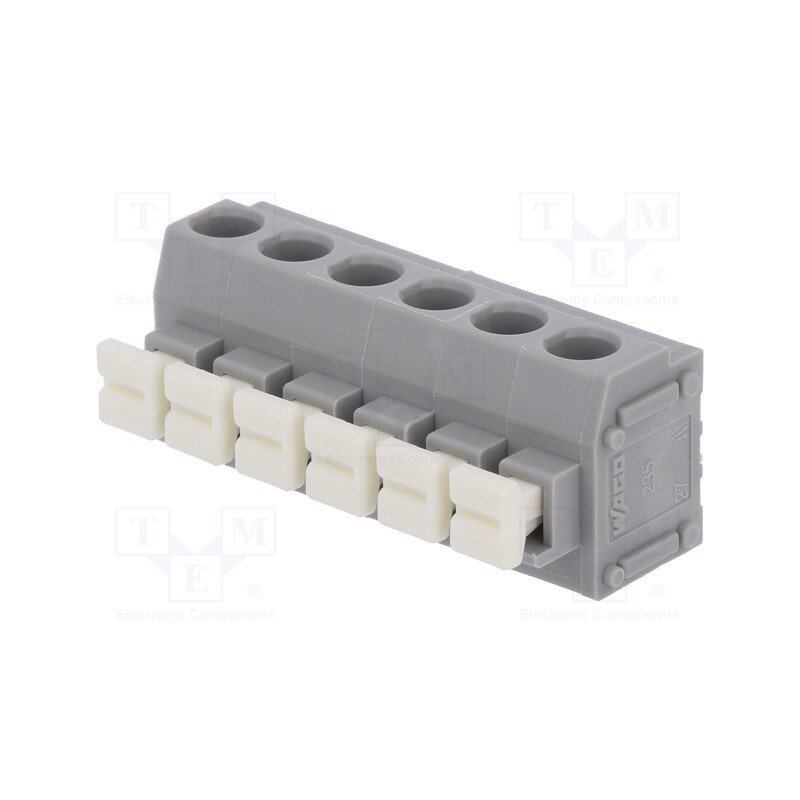 1 pcs x WAGO - 235-406/331-000 - PCB terminal block, angled 90°, 5mm, ways: 6, on PCBs, 0.2÷1.5mm2