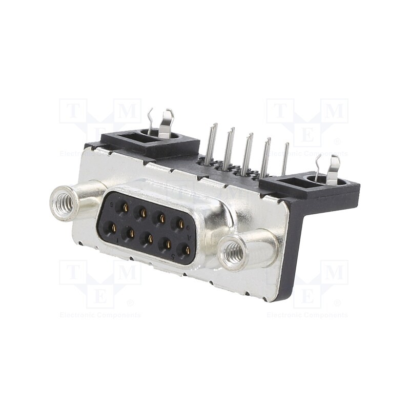 1 pcs x Amphenol Communications Solutions - D09S13A4GV00LF - D-Sub, PIN: 9, socket, female, for panel mounting, angled 90°, 5A