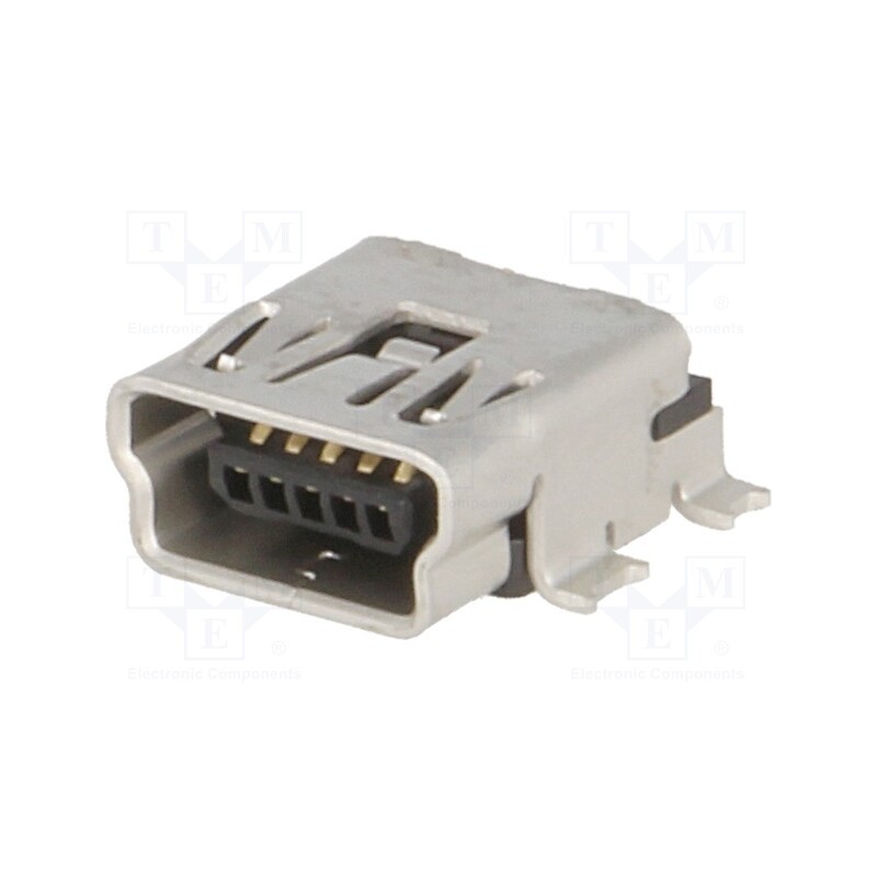 1 pcs x MOLEX - 548190572 - Socket, USB B mini, on PCBs, SMT, PIN: 5, horizontal