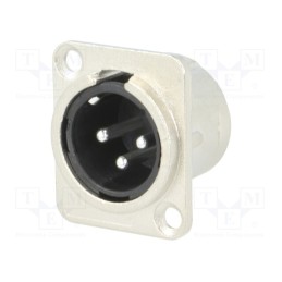 1 pcs x CLIFF - FC61905N - Socket, XLR, male, PIN: 3, additional earthing terminal, soldering