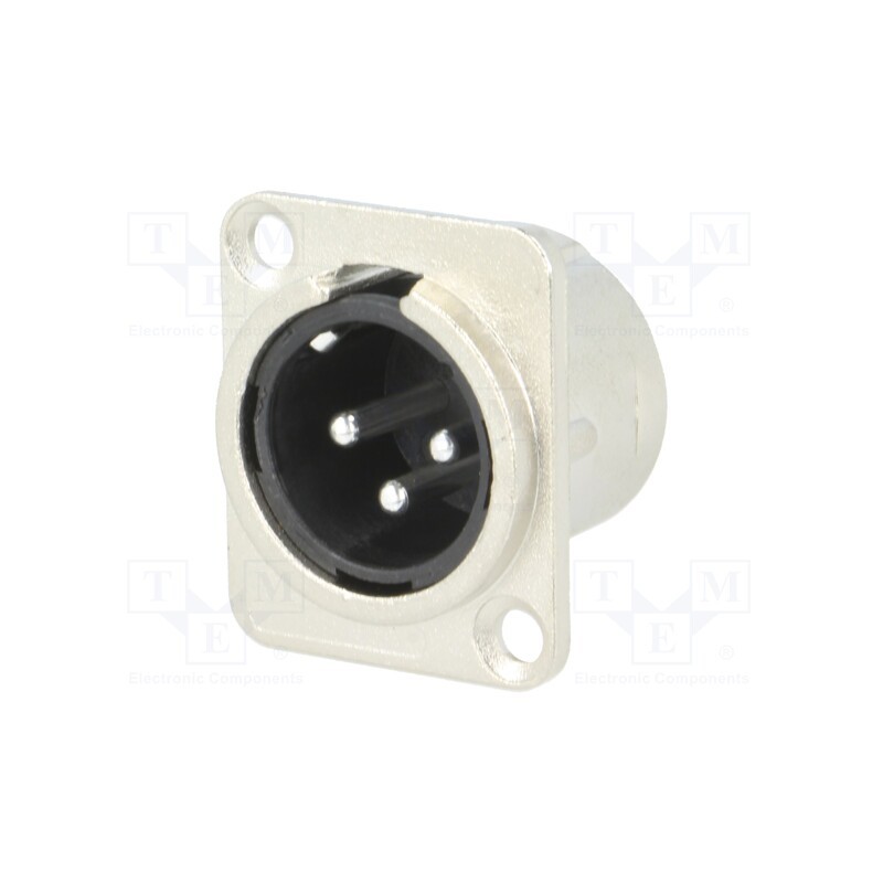 1 pcs x CLIFF - FC61905N - Socket, XLR, male, PIN: 3, additional earthing terminal, soldering