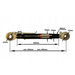 Central upper connector 600 890mm m42x3 cat 3 3