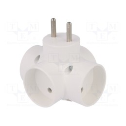 1 pcs x TIMEX-ELEKTRO - R-47 - Connector: AC supply, splitter, 2P, Type: round, white