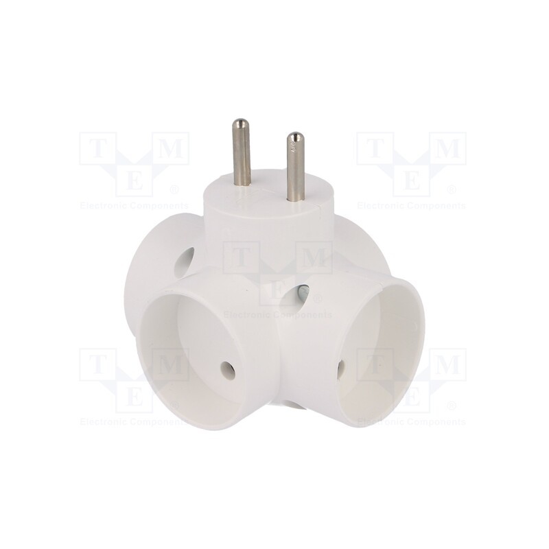 1 pcs x TIMEX-ELEKTRO - R-47 - Connector: AC supply, splitter, 2P, Type: round, white