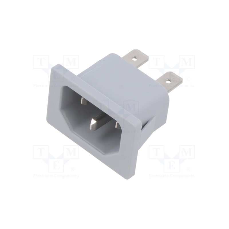 1 pcs x SCHURTER - 6162.0011 - Connector: AC supply, socket, male, 10A, 250VAC, IEC 60320, C14 (E)