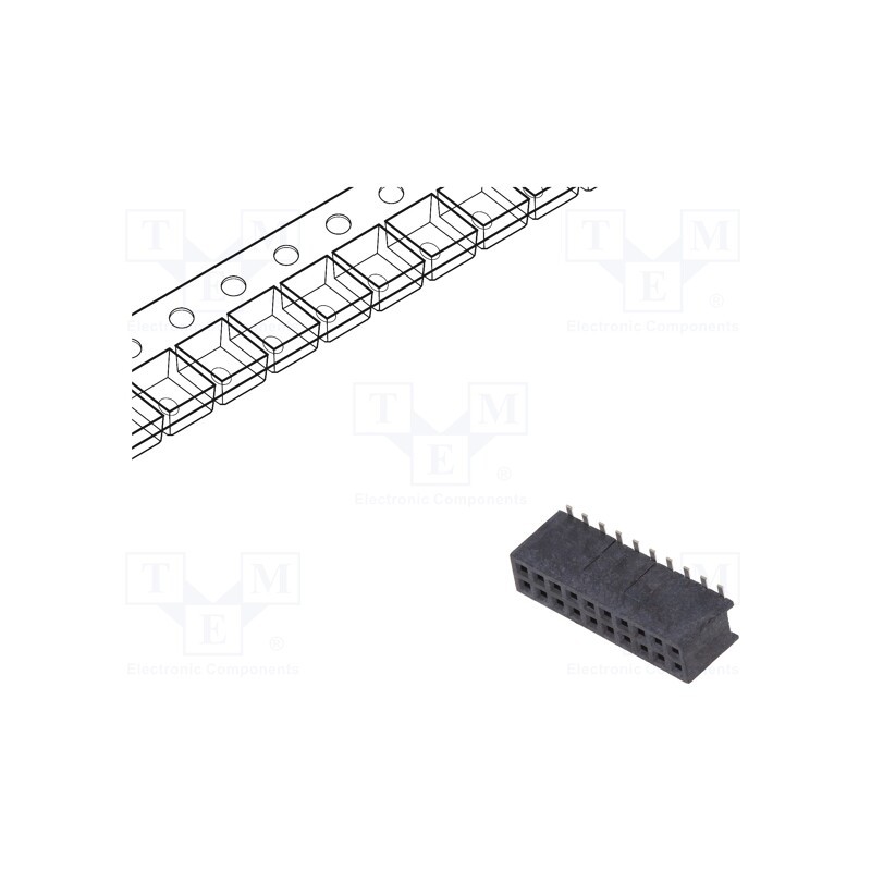 1 pcs x Amphenol Communications Solutions - 20021321-00020C4LF - Socket, pin strips, Minitek127®, female, PIN: 20, vertical, 1.2
