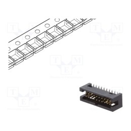 1 pcs x Amphenol Communications Solutions - 20021221-00020C4LF - Socket, IDC, Minitek127®, male, PIN: 20, vertical, 1.27mm, SMT,