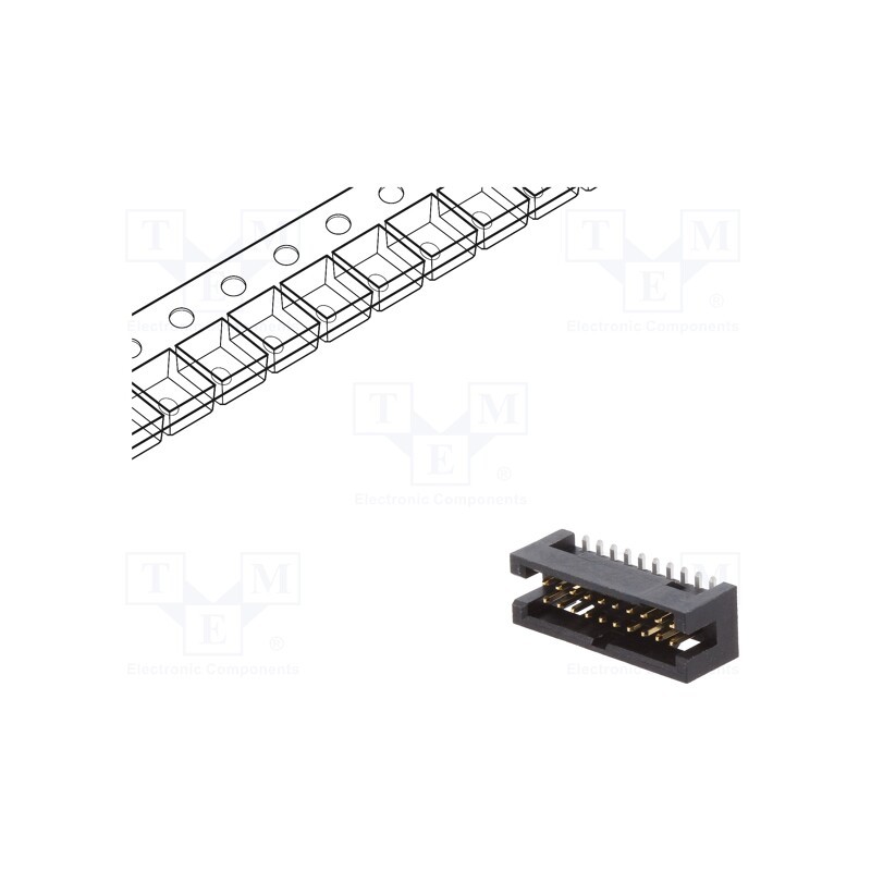 1 pcs x Amphenol Communications Solutions - 20021221-00020C4LF - Socket, IDC, Minitek127®, male, PIN: 20, vertical, 1.27mm, SMT,