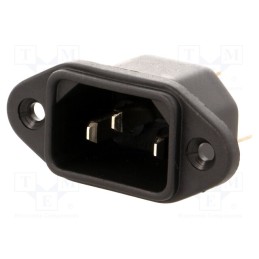 1 pcs x SCHURTER - 6162.0057 - Connector: AC supply, socket, male, 10A, 250VAC, IEC 60320, C14 (E)