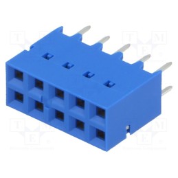 1 pcs x Amphenol Communications Solutions - 87606-805LF - Socket, PCB to PCB, female, Dubox®, 2.54mm, PIN: 10, THT, 2A, blue