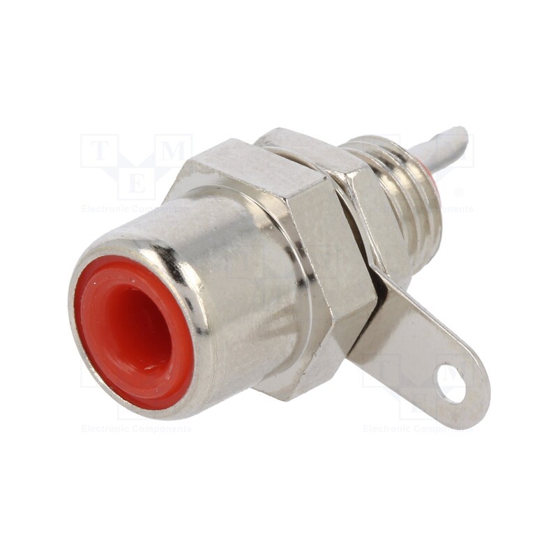 1 pcs x KEYSTONE - 582 - Socket, RCA, female, straight, soldering, brass, nickel plated