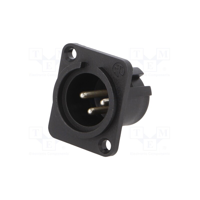 1 pcs x NEUTRIK - NC3MPP - Socket, XLR, male, PIN: 3, straight, soldering, silver, 16A, 27mm