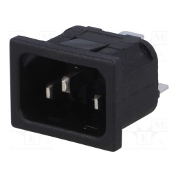 1 pcs x BULGIN - PX0575/15/63 - Connector: AC supply, socket, male, 10A, 250VAC, IEC 60320, C14 (E)