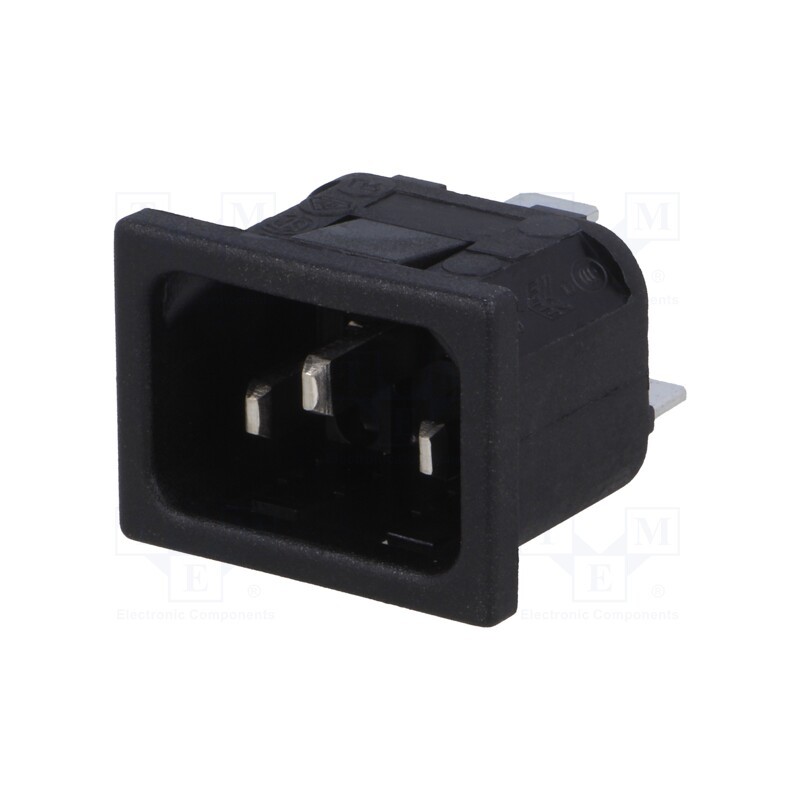 1 pcs x BULGIN - PX0575/15/63 - Connector: AC supply, socket, male, 10A, 250VAC, IEC 60320, C14 (E)