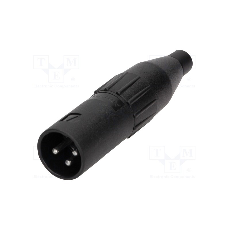 1 pcs x AMPHENOL - AC3MCP - Plug, XLR, male, PIN: 3, straight, for cable, soldering, tinned, 133V