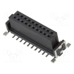 1 pcs x ADAM TECH - ESMC-F-20-SGS-SMT-A-PP-T/R - Connector: PCB to PCB, female, PIN: 20, 1.27mm, -55÷125°C, UL94V-0