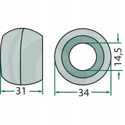 Guide ball for massey ferguson mf 187 489 to