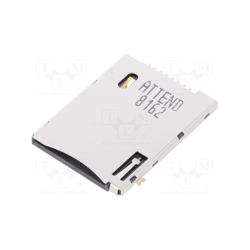 1 pcs x ATTEND - 115A-ADA0-R02 - Connector: for cards, SIM, push-push, SMD, gold-plated, PIN: 6, 250V