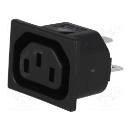 1 pcs x BULGIN - PX0695/10/63 - Connector: AC supply, socket, female, 10A, 250VAC, C13 (F), max.1mm
