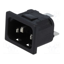 1 pcs x BULGIN - PX0575/30/63 - Connector: AC supply, socket, male, 10A, 250VAC, IEC 60320, C14 (E)