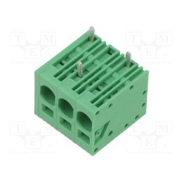 1 pcs x ADAM TECH - EB167A-03-M - PCB terminal block, Contacts ph: 7.5mm, ways: 3, angled 90°, green